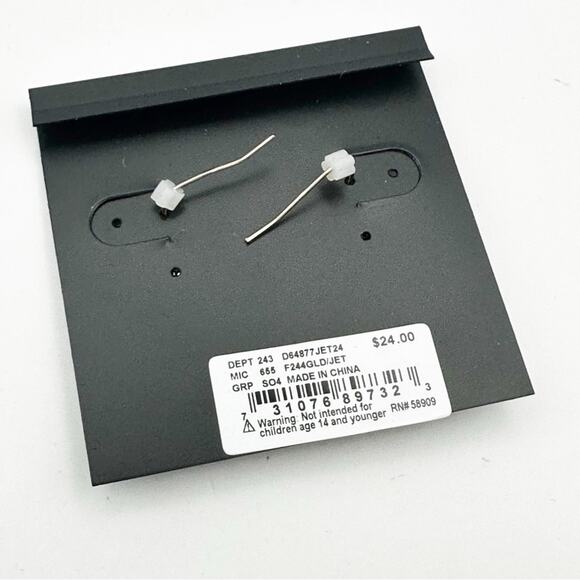 Scroll Earring NWT Jet Black Gold tone by Dilliards Casual Everyday Earrings - Picture 5 of 7